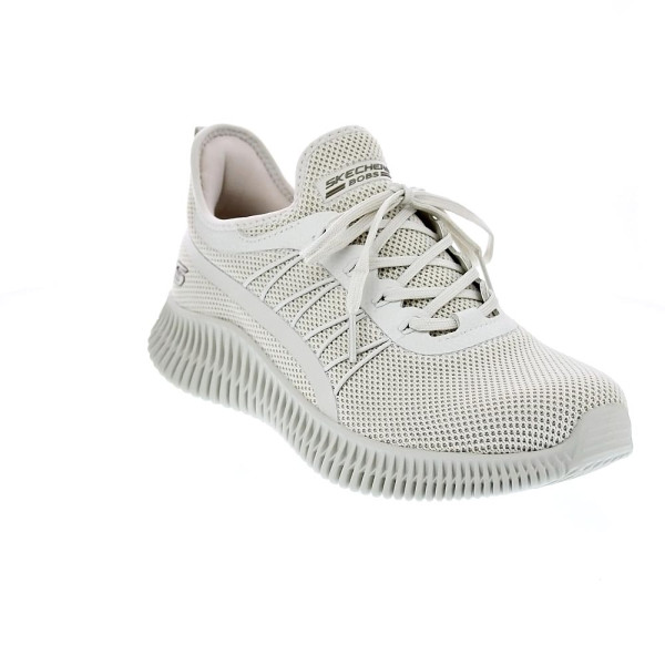 Zapatillas Skechers zapatos Mujer modelo Bobs Geo Beige Cordón
