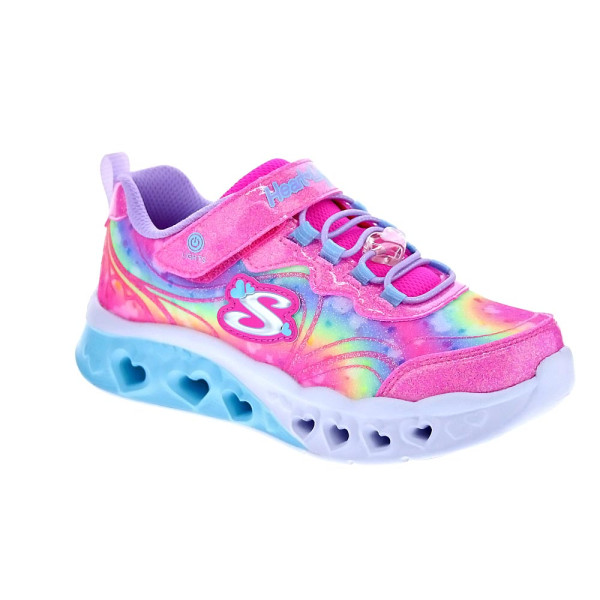 Zapatillas Skechers zapatos Niña modelo Flutter Heart Rosa Velcro