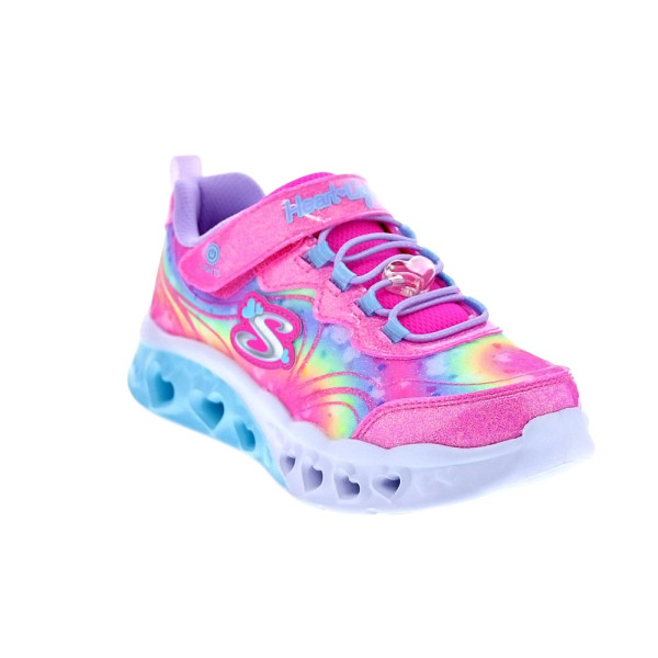 Zapatillas Skechers zapatos Niña modelo Flutter Heart Rosa Velcro