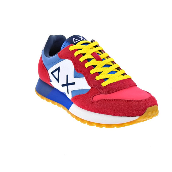 Zapatillas Sun68 AX zapatos Hombre modelo Jaki Bicolor Rojo Cordón