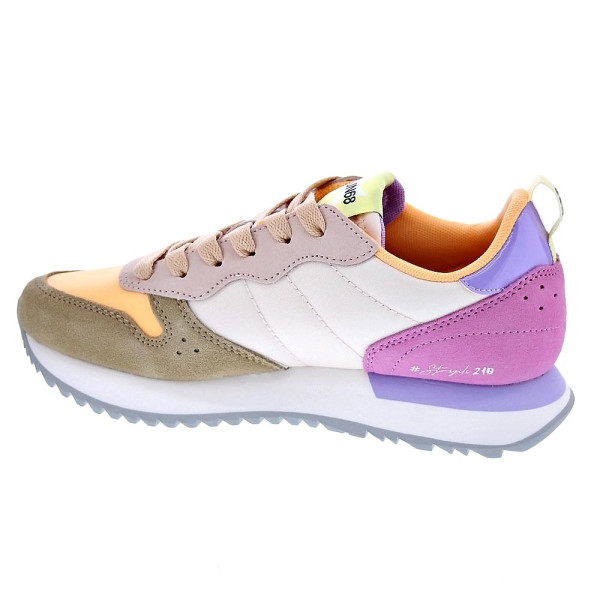 Zapatillas Sun68 AX zapatos Mujer modelo Stargirl Multicolor Naranja Cordón