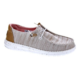 Mocasines Hey Dude zapatos Mujer modelo Wendy Sport Beige Cordón 2