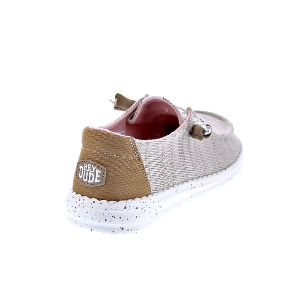 Mocasines Hey Dude zapatos Mujer modelo Wendy Sport Beige Cordón