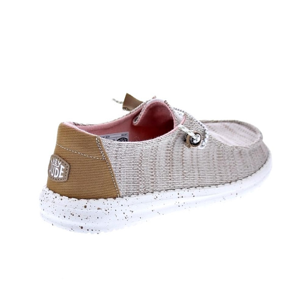 Mocasines Hey Dude zapatos Mujer modelo Wendy Sport Beige Cordón