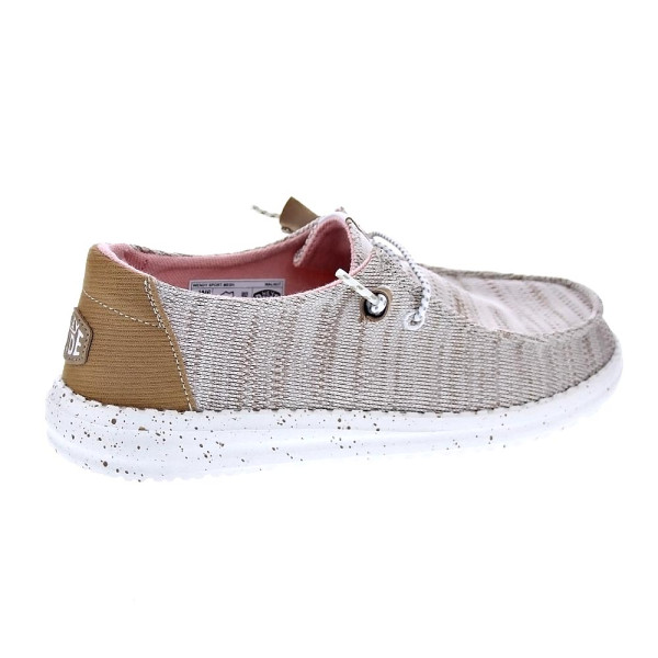 Mocasines Hey Dude zapatos Mujer modelo Wendy Sport Beige Cordón
