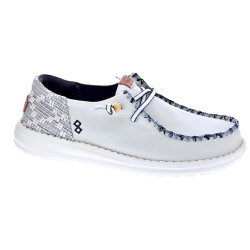 Mocasines Hey Dude zapatos Mujer modelo Wendy Funk Blanco Cordón 2