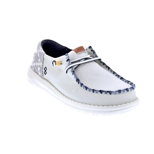 Mocasines Hey Dude zapatos Mujer modelo Wendy Funk Blanco Cordón