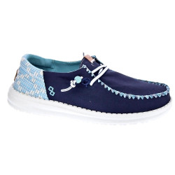 Mocasines Hey Dude zapatos Mujer modelo Wendy Funk Azul Cordón 2