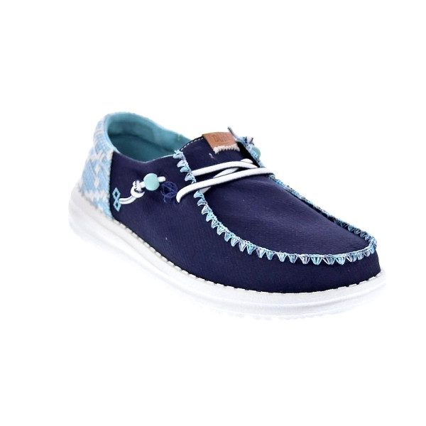 Mocasines Hey Dude zapatos Mujer modelo Wendy Funk Azul Cordón