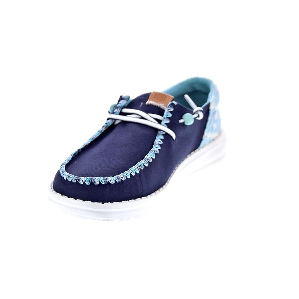 Mocasines Hey Dude zapatos Mujer modelo Wendy Funk Azul Cordón