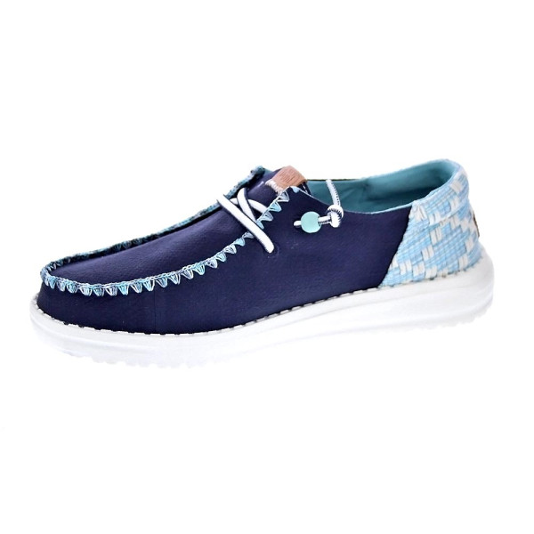 Mocasines Hey Dude zapatos Mujer modelo Wendy Funk Azul Cordón
