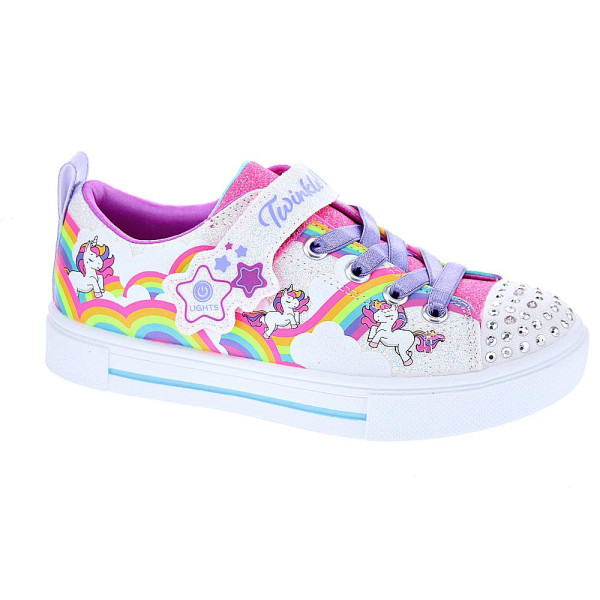 Zapatillas Skechers zapatos Niña modelo Twinkle Sparks Rosa Velcro
