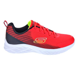 Zapatillas Skechers zapatos Niño modelo Microspec II Rojo Cordón
