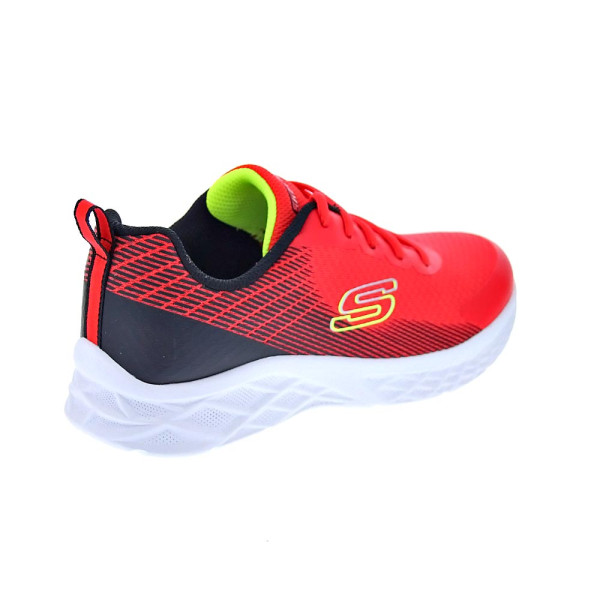 Zapatillas Skechers zapatos Niño modelo Microspec II Rojo Cordón