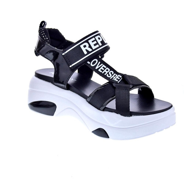 Sandalias Replay zapatos Mujer modelo Wellow Negro Velcro