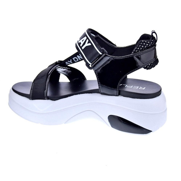 Sandalias Replay zapatos Mujer modelo Wellow Negro Velcro