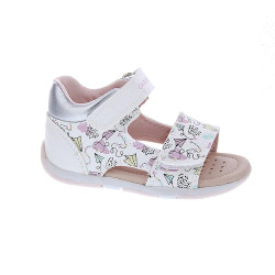 Sandalias Geox zapatos Niña modelo Sandal Tapuz Blanco Velcro 2