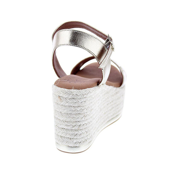 Sandalias Popa zapatos Mujer modelo Tofari Laminado Oro Hebilla