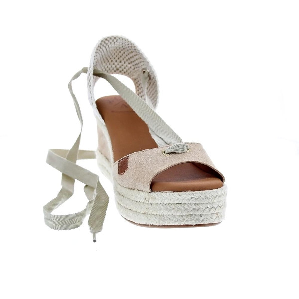 Sandalias Popa zapatos Mujer modelo Valdes Serraje Beige cordones