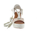 Sandalias Popa zapatos Mujer modelo Valdes Serraje Beige cordones