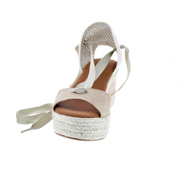 Sandalias Popa zapatos Mujer modelo Valdes Serraje Beige cordones