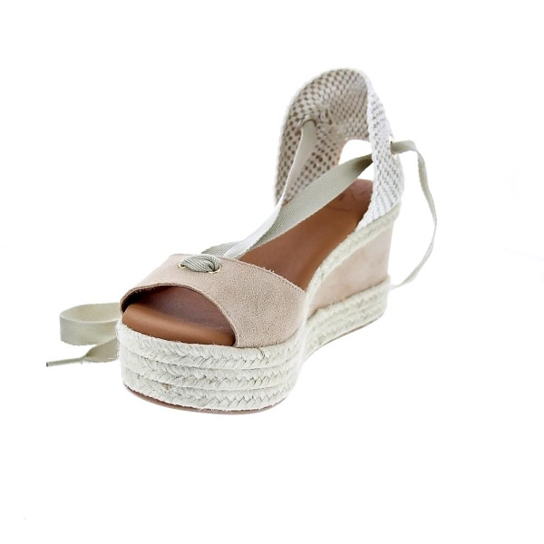 Sandalias Popa zapatos Mujer modelo Valdes Serraje Beige cordones