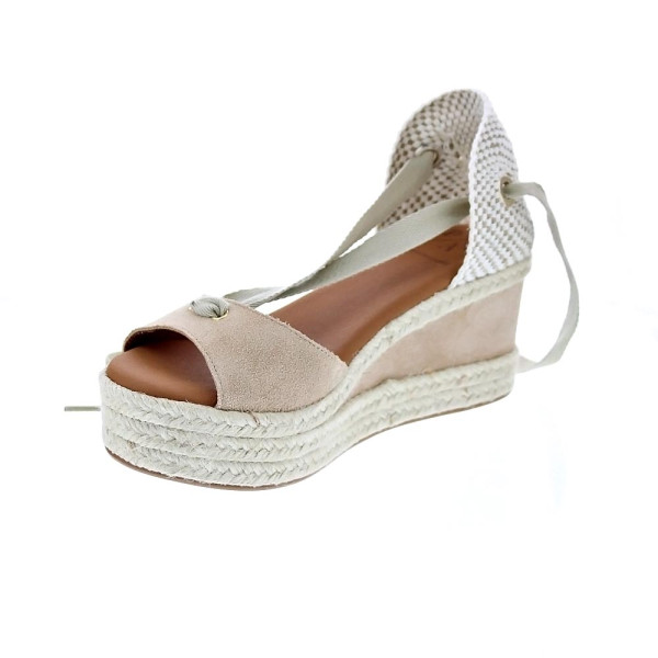 Sandalias Popa zapatos Mujer modelo Valdes Serraje Beige cordones