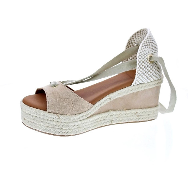 Sandalias Popa zapatos Mujer modelo Valdes Serraje Beige cordones