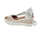 Sandalias Popa zapatos Mujer modelo Valdes Serraje Beige cordones