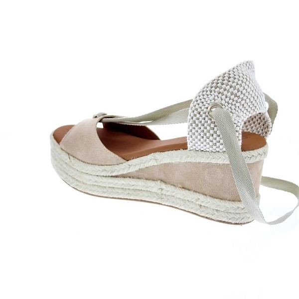 Sandalias Popa zapatos Mujer modelo Valdes Serraje Beige cordones