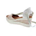 Sandalias Popa zapatos Mujer modelo Valdes Serraje Beige cordones