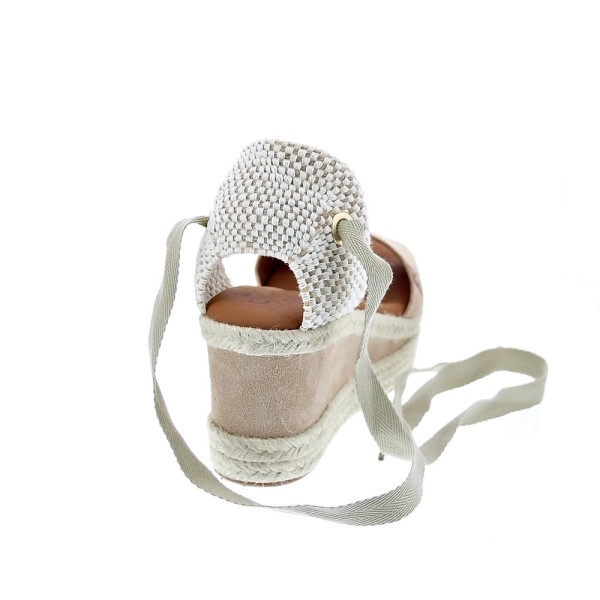 Sandalias Popa zapatos Mujer modelo Valdes Serraje Beige cordones