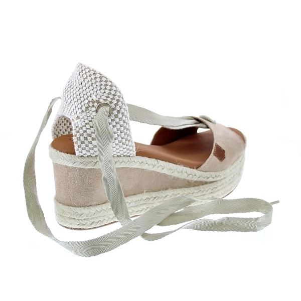 Sandalias Popa zapatos Mujer modelo Valdes Serraje Beige cordones