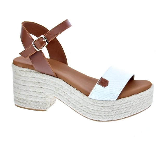 Sandalias Popa zapatos Mujer modelo Abaka Snake Blanco Hebilla