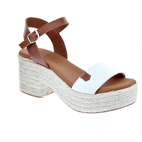 Sandalias Popa zapatos Mujer modelo Abaka Snake Blanco Hebilla