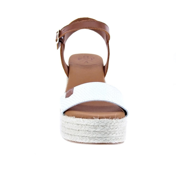 Sandalias Popa zapatos Mujer modelo Abaka Snake Blanco Hebilla