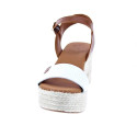 Sandalias Popa zapatos Mujer modelo Abaka Snake Blanco Hebilla