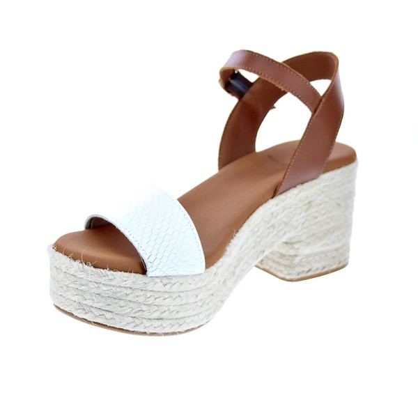 Sandalias Popa zapatos Mujer modelo Abaka Snake Blanco Hebilla