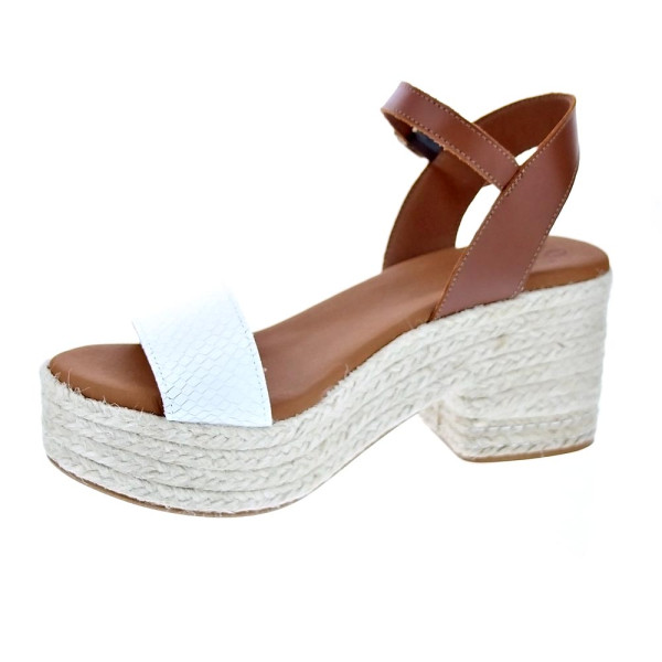 Sandalias Popa zapatos Mujer modelo Abaka Snake Blanco Hebilla