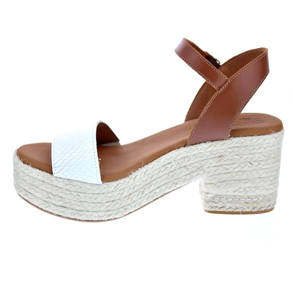 Sandalias Popa zapatos Mujer modelo Abaka Snake Blanco Hebilla