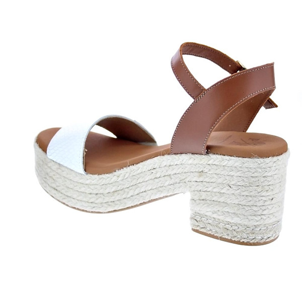 Sandalias Popa zapatos Mujer modelo Abaka Snake Blanco Hebilla