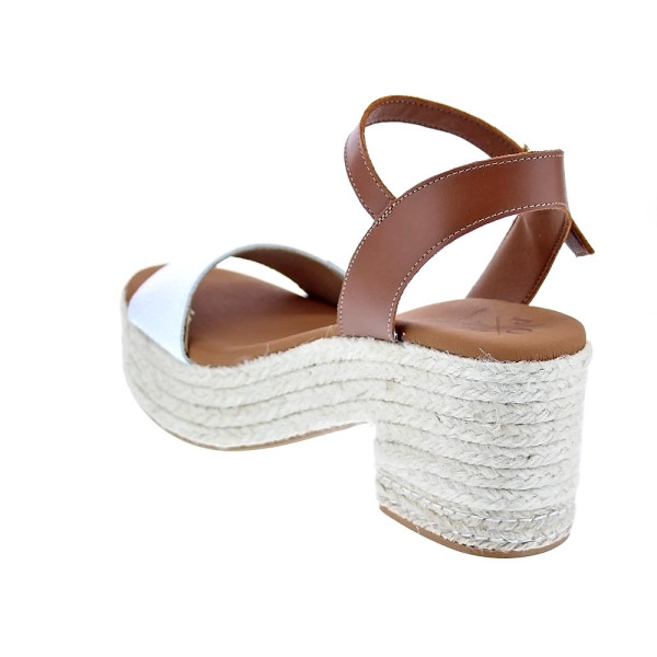 Sandalias Popa zapatos Mujer modelo Abaka Snake Blanco Hebilla