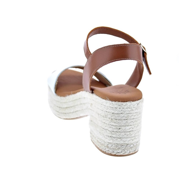 Sandalias Popa zapatos Mujer modelo Abaka Snake Blanco Hebilla