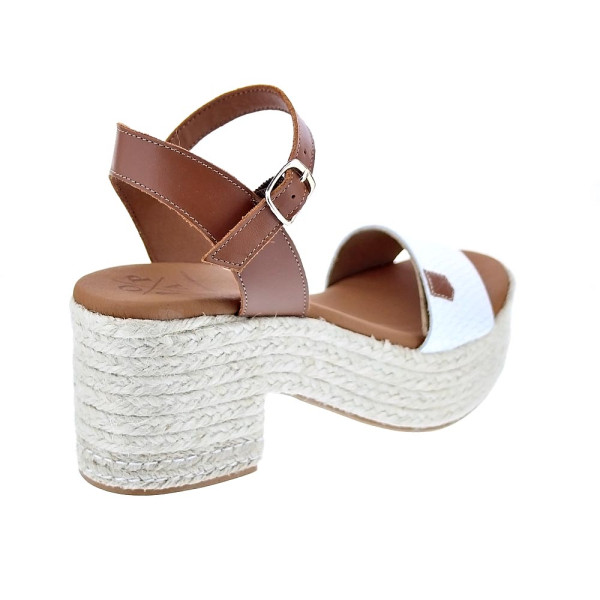 Sandalias Popa zapatos Mujer modelo Abaka Snake Blanco Hebilla