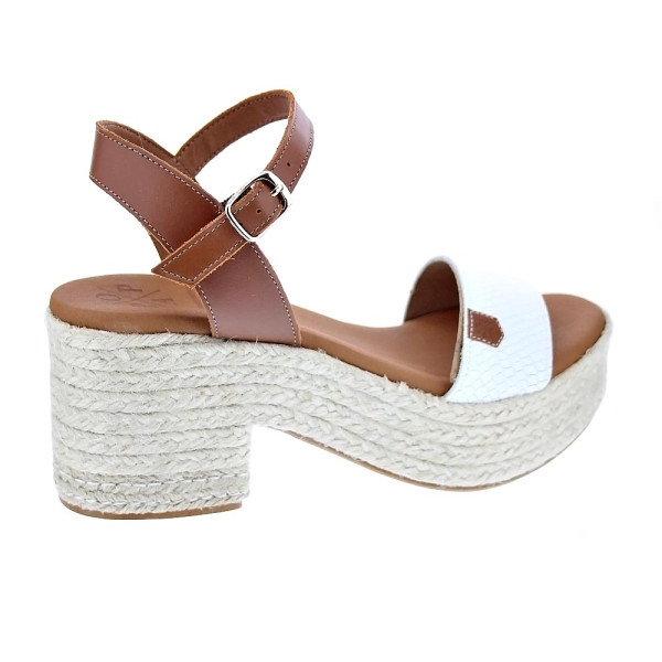 Sandalias Popa zapatos Mujer modelo Abaka Snake Blanco Hebilla