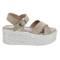 Sandalias Claudia zapatos Mujer modelo Rome Beige Hebilla
