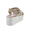 Sandalias Claudia zapatos Mujer modelo Rome Beige Hebilla