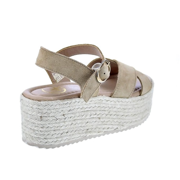 Sandalias Claudia zapatos Mujer modelo Rome Beige Hebilla