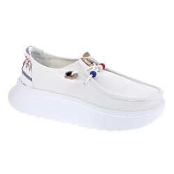 Mocasines Hey Dude zapatos Mujer modelo Wendy Peak Blanco Cordón 2