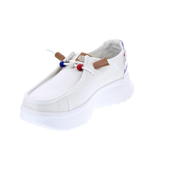 Mocasines Hey Dude zapatos Mujer modelo Wendy Peak Blanco Cordón